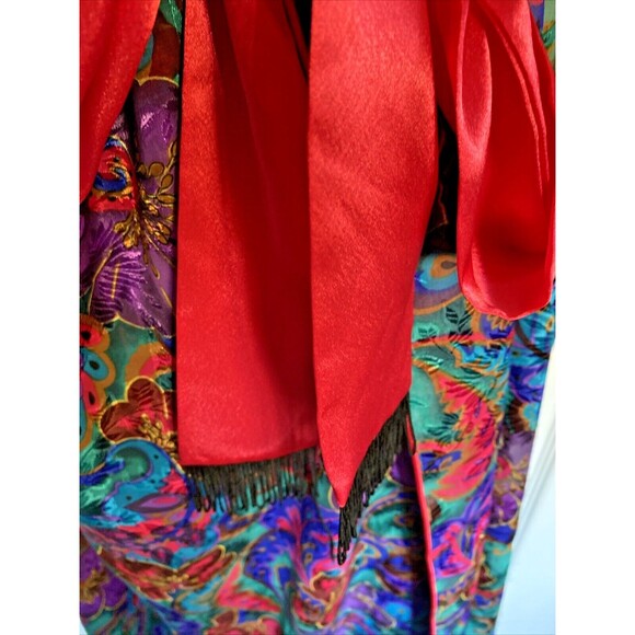 Victoria's Secret GOLD LABEL Vintage Full Length Belted Robe Floral M/L - Picture 5 of 8